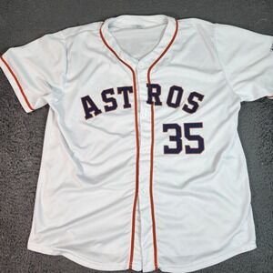 Houston Astros Jersey Mens XL White MLB Baseball Verlander 35 Button Front